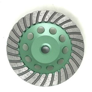 Green 5" Coarse Turbo Cup Wheel w/ 5/8"-11 Thread (Convex Body)