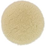6.5" (inch) White Pre-washed Velcro Backed Knitted Lambswool Pad