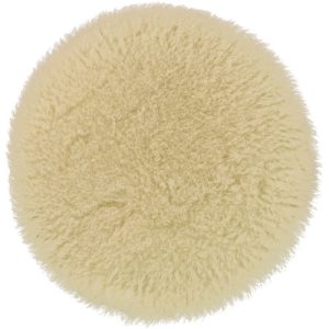 6.5" (inch) White Pre-washed Velcro Backed Knitted Lambswool Pad
